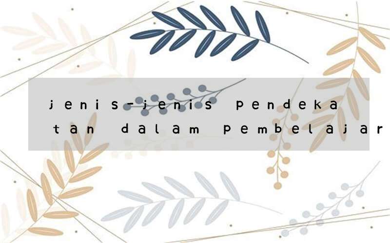 jenis-jenis pendekatan dalam pembelajaran bahasa inggris
